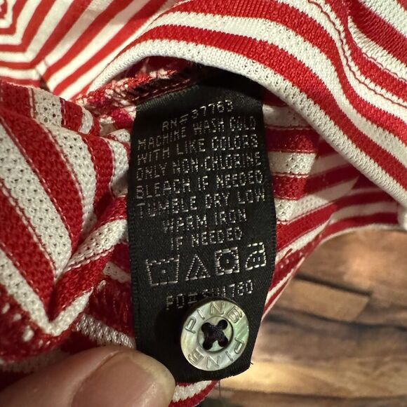 Ping Collection Polo Shirt Large Red Striped Dry Fiber Dynamics Golf Outdoors - Picture 4 of 8